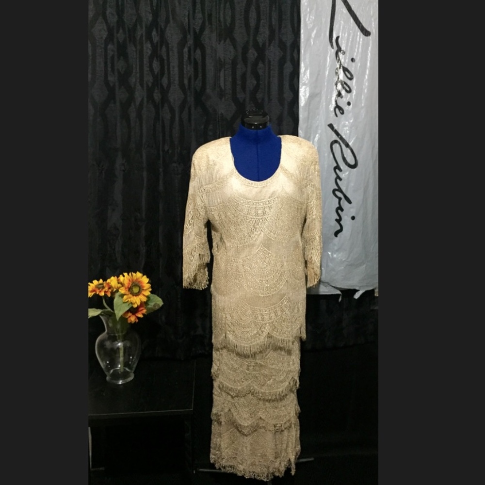 Lillie Rubin luxury vintage gold two Piece set